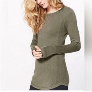 LULULEMON Sweater Sunshine Coast Be Bold Green Cashmere Blend fits like 6 S